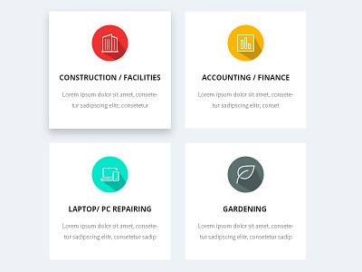Services box clean design flate services ui