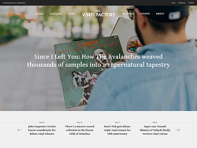 Vinyl Factory - Alternative approach clean homepage landing page minimal music