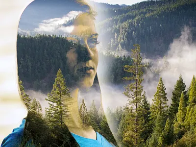 Beauty of the wilderness beaty clouds girl mountains trees wild