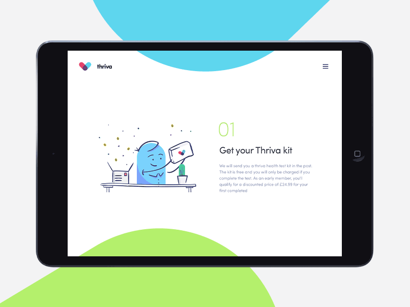 Thriva animation branding illustration layout ui website