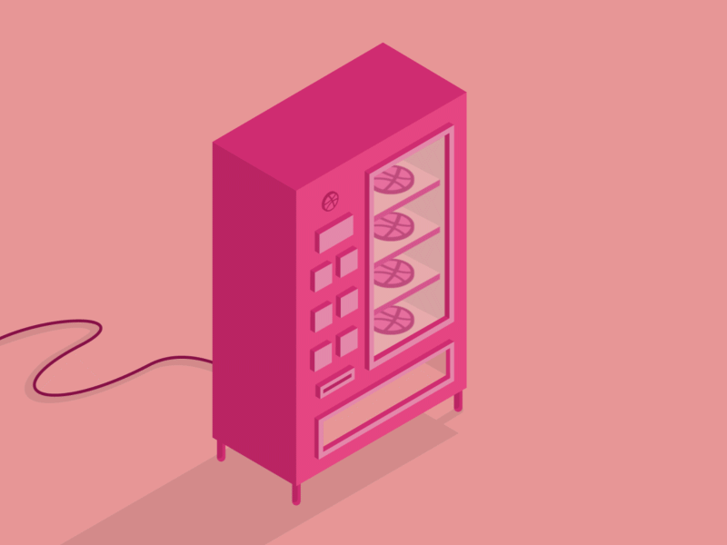 Hello Dribble! ae animated animation debut dribble gif isometric loop vending