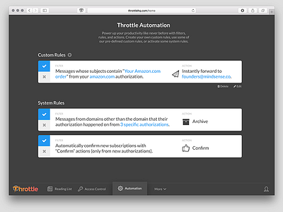 Automation Feature Design automation dark email innovation productivity web app