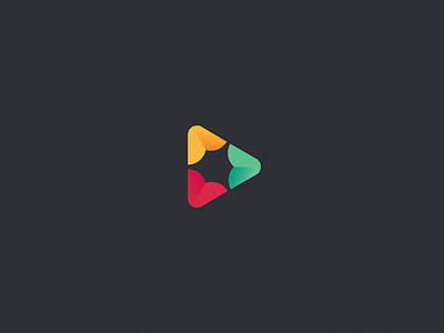 Play brand branding flat icon logo media movie multimedia music play player sound