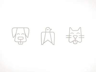 Pets bird cat dog icon pets