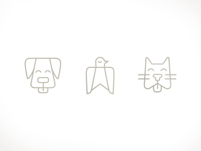 Pets bird cat dog icon pets