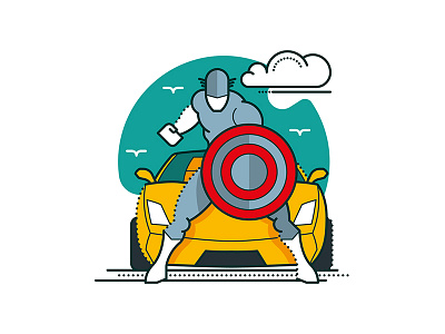 Captain America captain america cloud holiday illustration secure superheroes vector