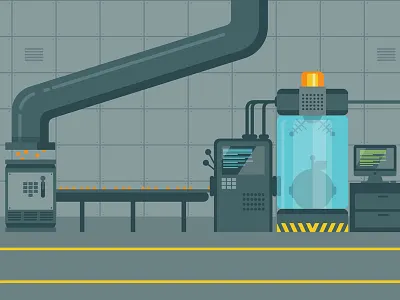 Laboratory background computer conveyor lab laboratory machine orange science