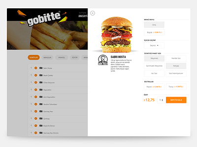 Order burger customize delivery flat food food ordering menu order meal ui