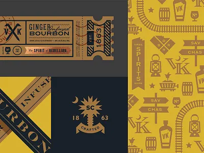 Lowcountry Bourbon barrel bourboun charleston engine ginger icons lantern palmetto south carolina ticket train whiskey