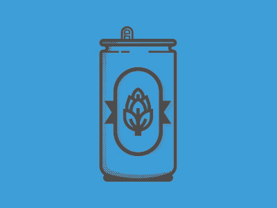 Barley Pop Blue barley beer bureau can cotton hops icon illustration pop shirt