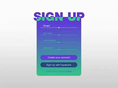 Daily UI - #001 | Sign Up 001 account daily green psychedelic sign up ui violet
