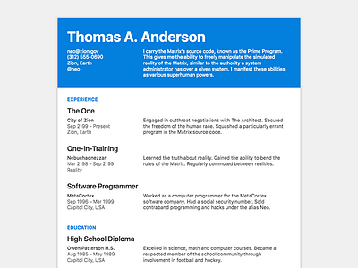 Metalsmith Resume cv metalsmith minimal neo resume static site the one