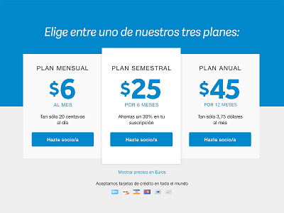 Pricing Table interface payment price pricing