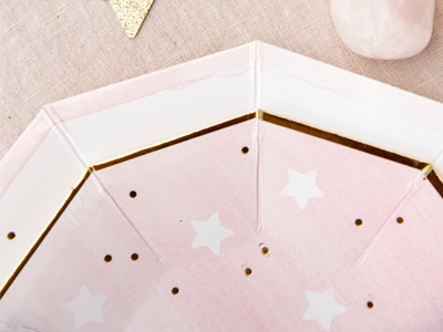 star plates gold ombre partyware tableware watercolor