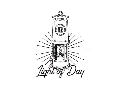 portfolio logo branding day design hipster illustration lamp light logo mining