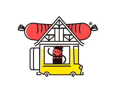 Oktuberfest on wheels. brand character design fastfood food fun logo oktubertfest sausage german