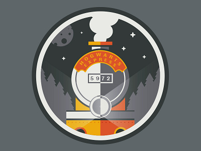 Hogwarts Express badge harry potter hogwarts illustration magic train vector