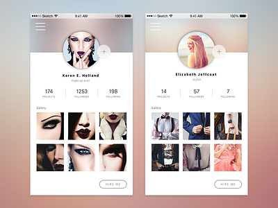 Dailuy UI #006 006 user profile app application blur daily ui fashion gallery ios profile screen ui user