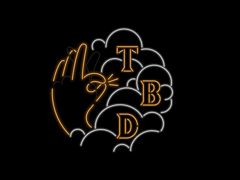 T B D gif hand illustration luck neon neon sign okay peace