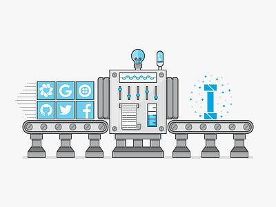 AppDirect Sub-Brand Illustration factory input lab machine output science