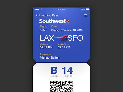 Boarding Pass app boarding pass daily ui iu ux