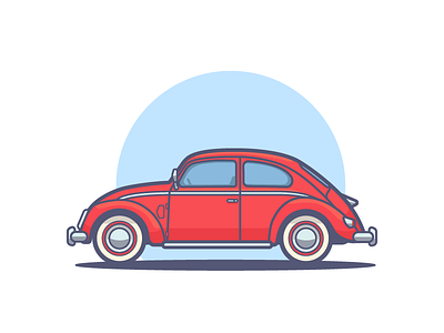 Volkswagen beetle bright car illustration summer vintage volkswagen vw