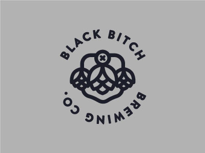 black bitch restyling art beer brand design hops illustration monogram packaging stroke typography