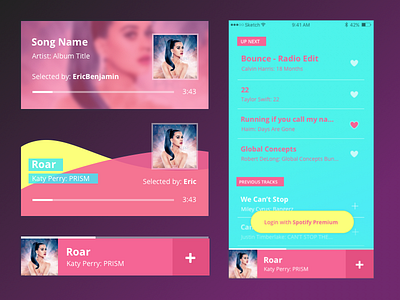 Juqe -- UI Refresh album bright color interaction interface jukebox music player playlist spotify ui ux visual design