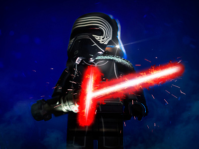 Lego Kylo Ren flares kylo kylo ren lego lego macro lightsaber macro photography photoshop sparks star wars