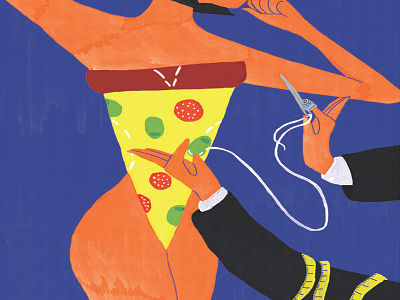 Pizza e pasta italiana mag dress illustration magazine negative pasta pizza sofiasita space sumisura tailor