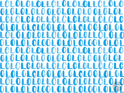 LOL - Art Print blue calligraphy lettering lol pattern