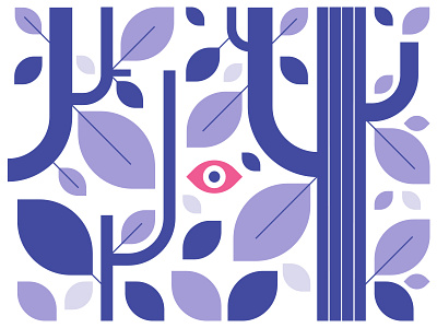 99U Quarterly - No 8 behance editorial eye flatvector illustration leave spot illustration blue tree twigs vector