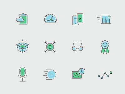 Icons set - part 1 business case study consistent flat icon set icons medicine outline presentation