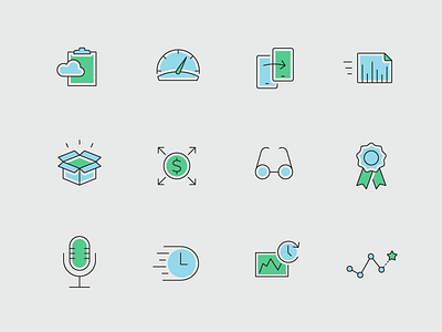 Icons set - part 1 business case study consistent flat icon set icons medicine outline presentation