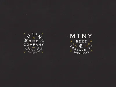 Mutiny Bicycle Company Nº 001 austin badge bmx geometric hexagram lockup logo retro roughen seal typography vintage