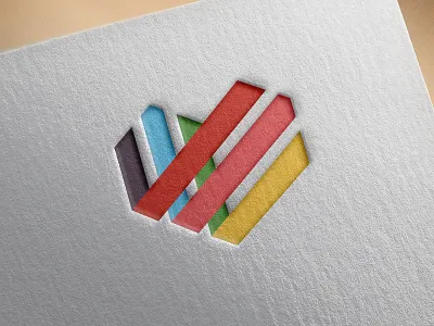 Heart Mark checkmark deboss health heart logo mark