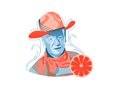 The Duke duke illustration john wayne linework nevada reno west wild wildwest