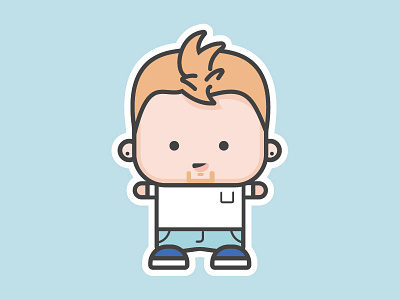 The Boss cartoon character cute doll flat illustration mohawk sticker