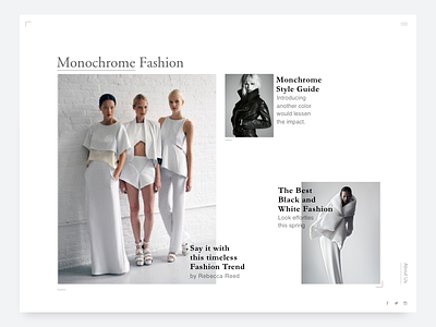 Monochrome black clean dailyui editorial fashion interaction minimal monochrome typography ui white