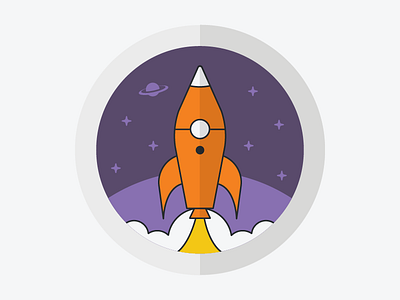 Community Badge badge illustration spaceship