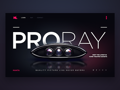 ProRay 3d card compositing design header layout pipeline typography ui