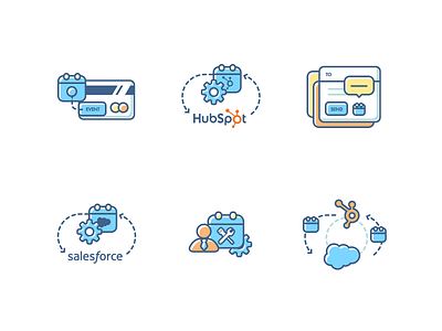 Appointment Icons Set 5 admin appointment calendar card credit crm dashed gear hubspot salesforce