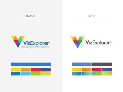 VizExplorer Logo Redesign brand color company corporate logo redesign software v vizexplorer