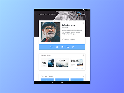 Daily Ui #006 dailyui material design profile ui user profile