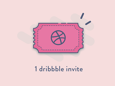 One Dribbble Invitation dribbble giveaway illustrator invite sketch ticket