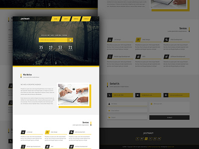 JustWait - Coming Soon Template coming soon css html landing page psd ui ui design ux ux design web design web ui