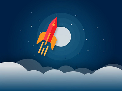 Shoot to the Moon concept icon illustration