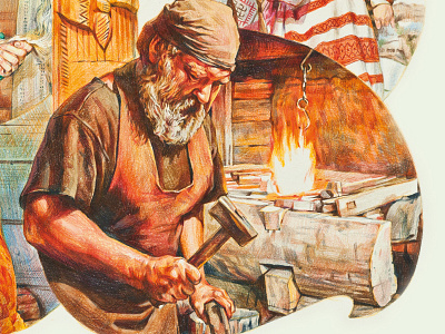 Blacksmith illustrations pencils