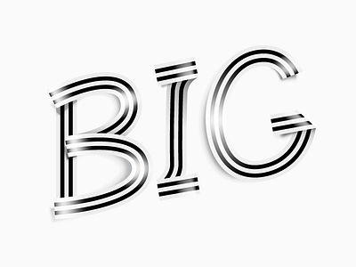BIG black and white letters shadow sign type typography
