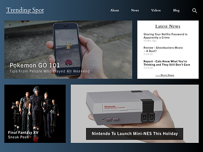 DailyUI - #069 - Trending 069 dailyui final fantasy nes news pokemon go trending